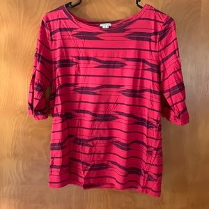 J. CREW hot pink and purple stripped top